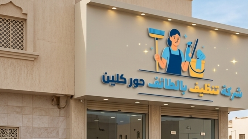 واجهه متجر شركة تنظيف بالطائف حور كلين